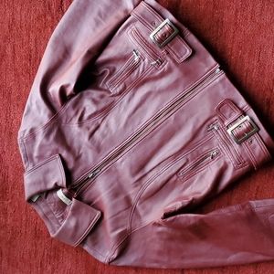 Leather jacket i.e.brand size L, fits a 10 or 12o